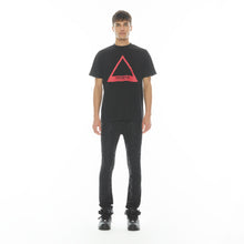 Load image into Gallery viewer, TRIANGLE LOGO TEE IN BLACK &amp; RED
