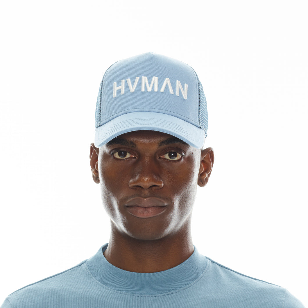 HVMAN MESH TRUCKER CAP IN DUSK BLUE