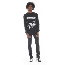 Load image into Gallery viewer, LONG SLEEVE NOVELTY TEE &quot;DOVE&quot; IN BLACK
