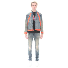 Load image into Gallery viewer, MK2 DENIM JACKET LEATHER APPLIQUE IN ASPEN
