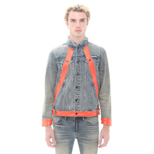 Load image into Gallery viewer, MK2 DENIM JACKET LEATHER APPLIQUE IN ASPEN
