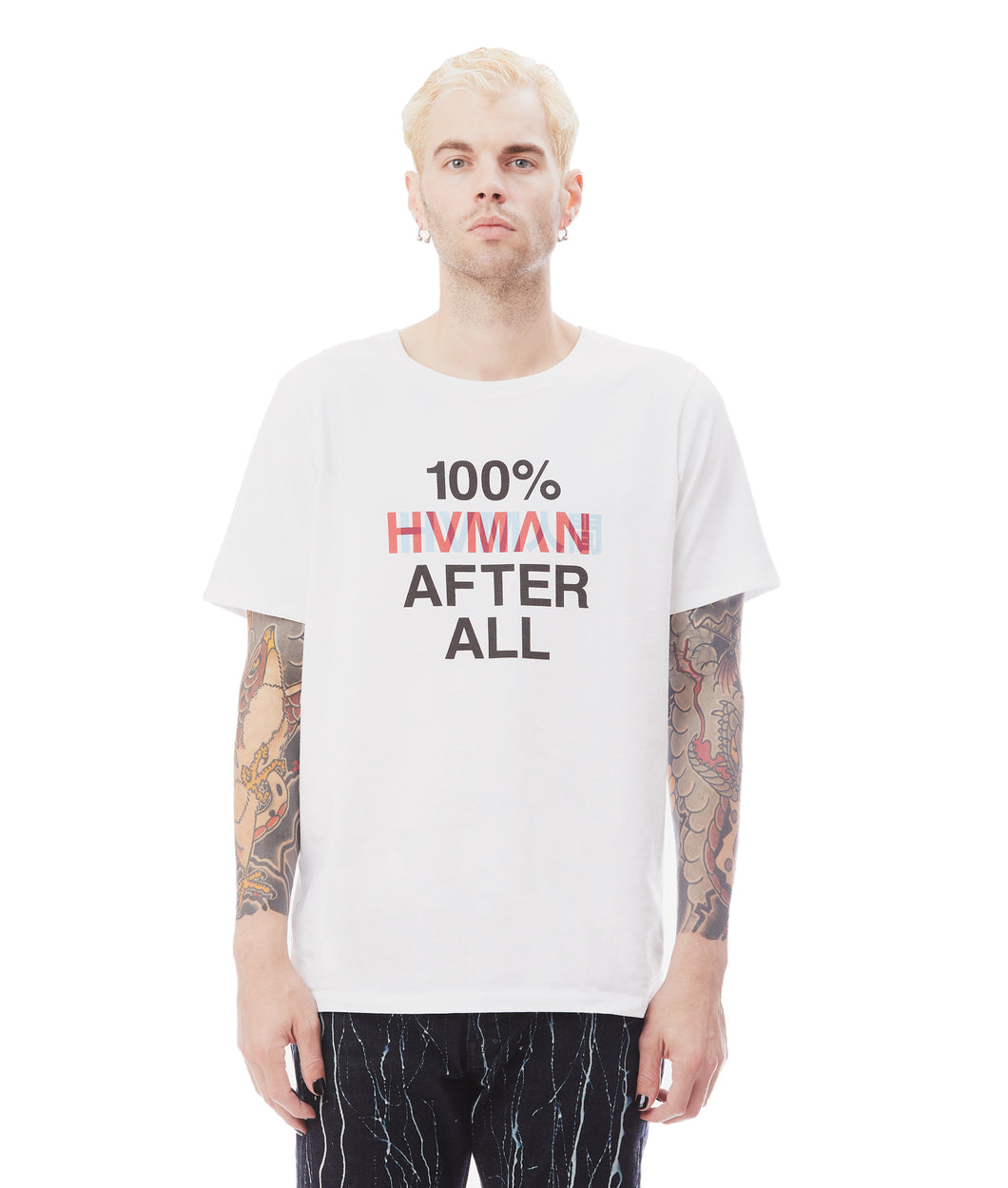 HUMAN AFTER ALL CREW NECK TEE IN WHITE